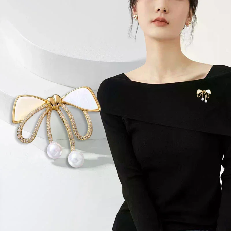 Fashion Flash Drill Bow Brooches Women Clothing Jewelry Party Accessories Gifts