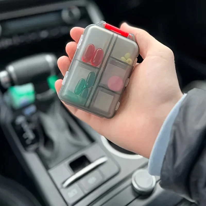 1pc Pill Case, Portable Small Weekly Travel Pill Organizer, Portable Pocket Pill Box, Dispenser For Purse Vitamin Fish Oil