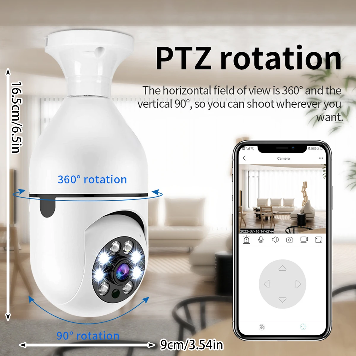 YiLot-Caméra de permission IP PTZ 2MP 1080P avec WIFI, Dispositif de Sécurité avec Détection Humanoïde IA et Babyphone Vidéo