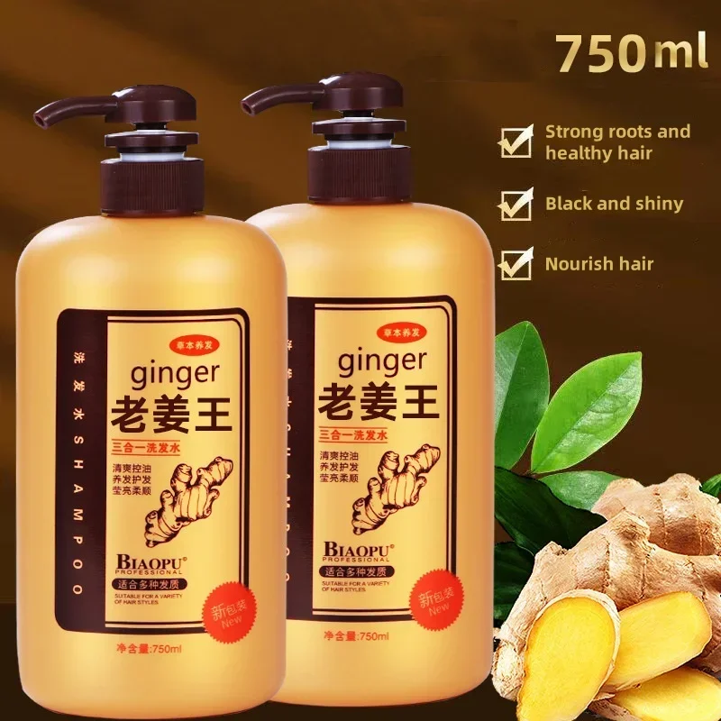 컬링에센스 1Pc Ginger Juice Natural Essence Oil Control Fluffy Shampoo Soft Clean Nourish Scalp DenseTreatment Dandruff Conditioner