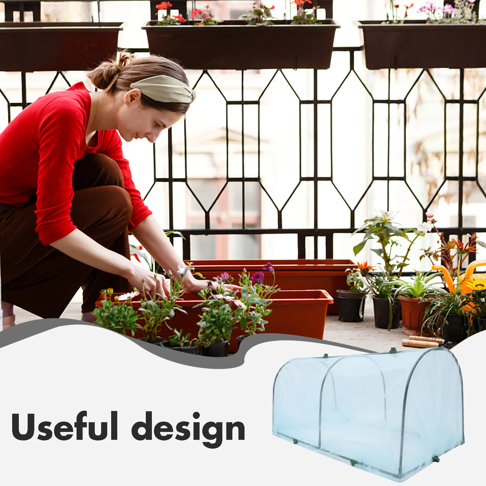 

Balcony Greenhouse 50x100cm Insulation Rainproof Plant Cover PVC Pipes Durable Extend Growing Season Protect Plants Cold Weather