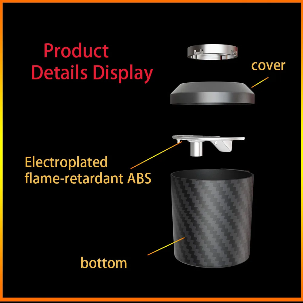 Cendrier de voiture avec motif en Fiber de carbone pour hommes, Suspension multifonctionnelle créative dans la voiture avec couvercle et couvercle, propre