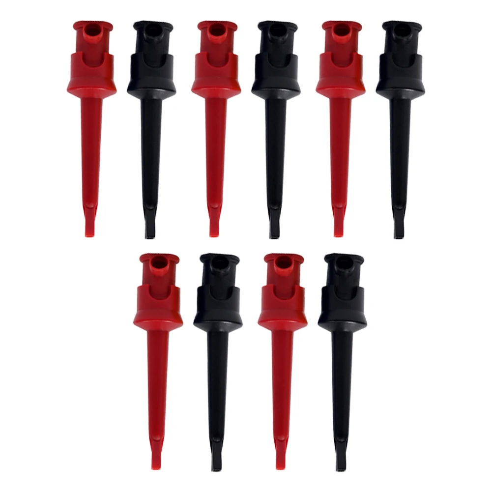 10PCS Test Hook Clips with Copper Conductive Core and PA Insulation for Multimeter and For Mini Grabber Compatibility in Testing