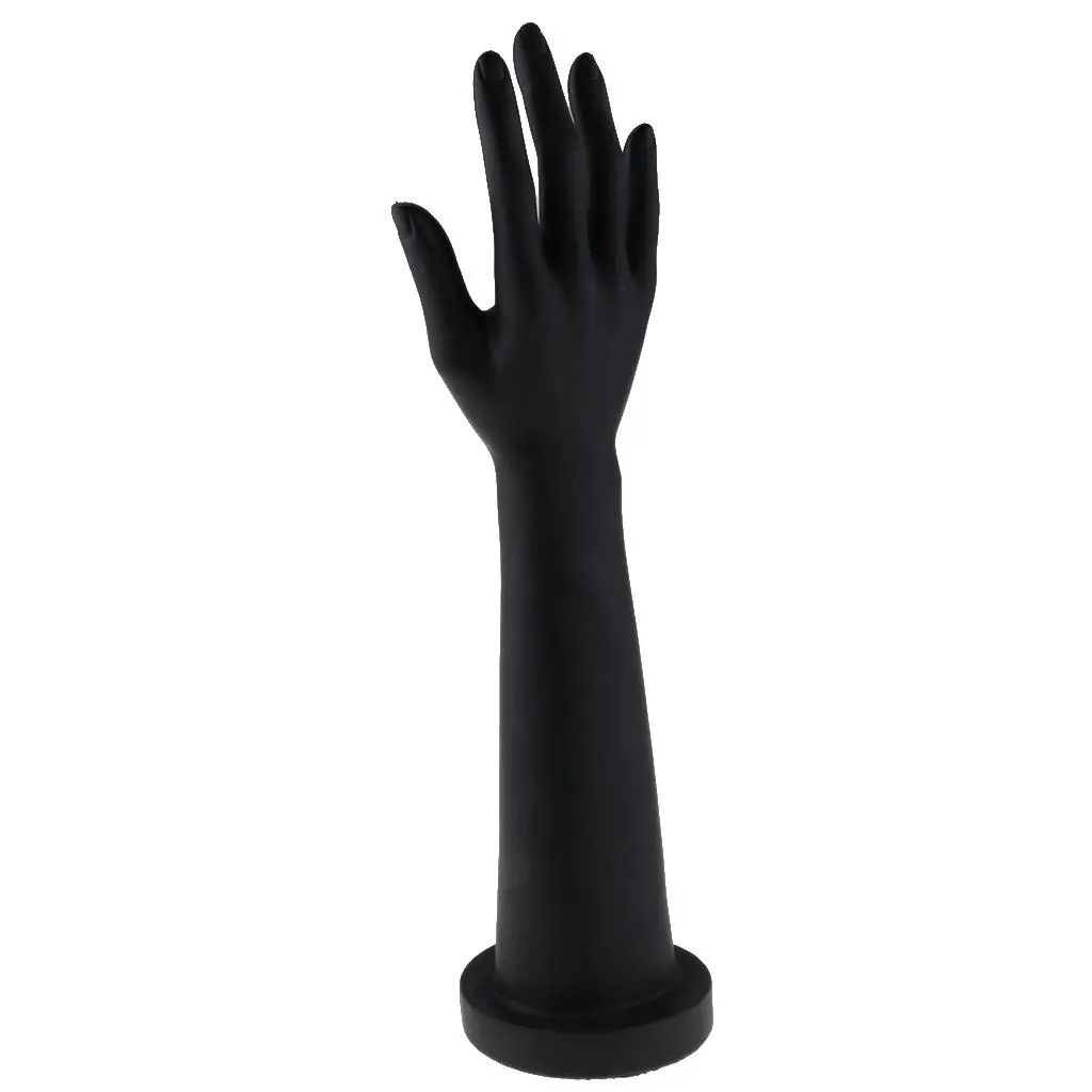 Black Hand Finger Ring Bracelet Bangle Jewelry Glove Mannequin Display Stand PVC Material