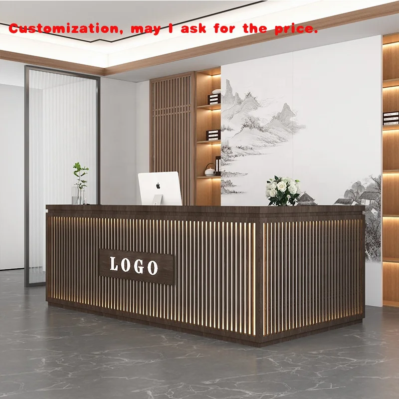 

custom.Modern New Style Wood Reception Desk Beauty Salons Centers Restaurants Office Companies Front Desk Cou
