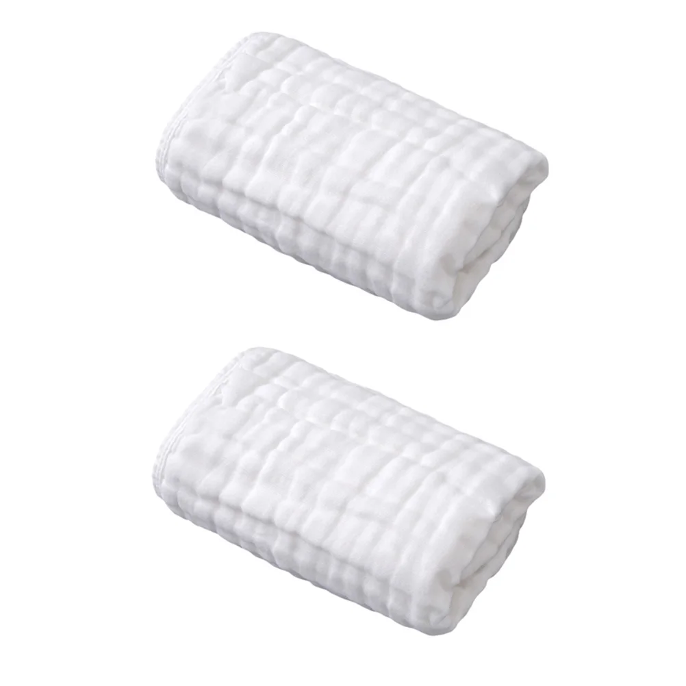 

2 Pcs Baby Gauze Bath Towel Lightweight Comfortable Swaddle Blankets Infant White Pure Cotton Premium Material Breathable Body