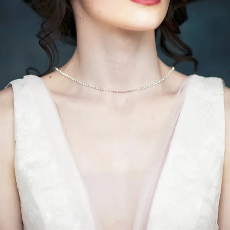 Rhinestone Bridal Backdrop Necklace Crystal Trendy Women Jewelry Body Chain Wedding Backless Party Dress Back Necklace Gift