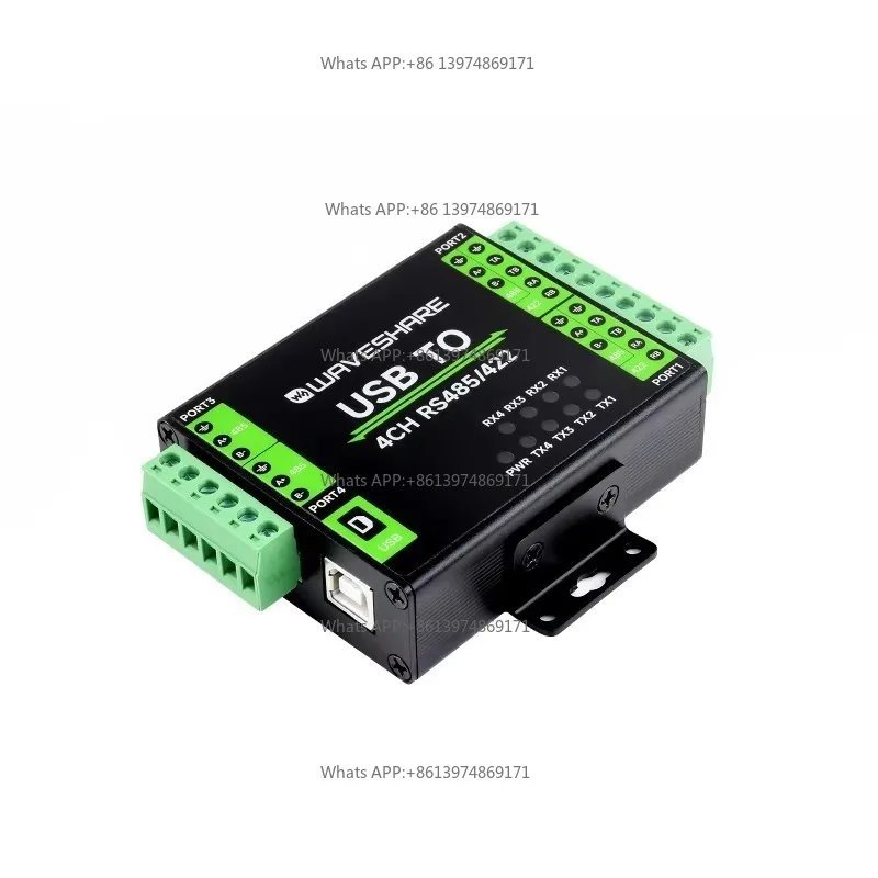 Industrial Isolated 4 Channel USB to RS485 422 Converter Wall DIN Rail Mountable Serial Communication Electronic Accessory