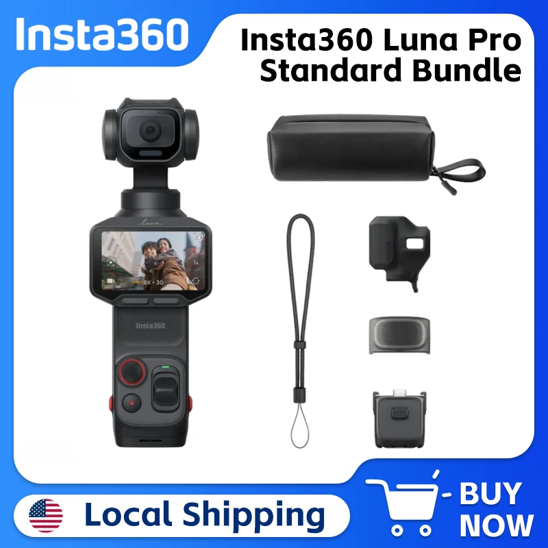 Insta360 Luna Pro Standard Bundle 8K30fps Video Captures 4K video at up to 2× lossless zoom 240 mins Run Time
