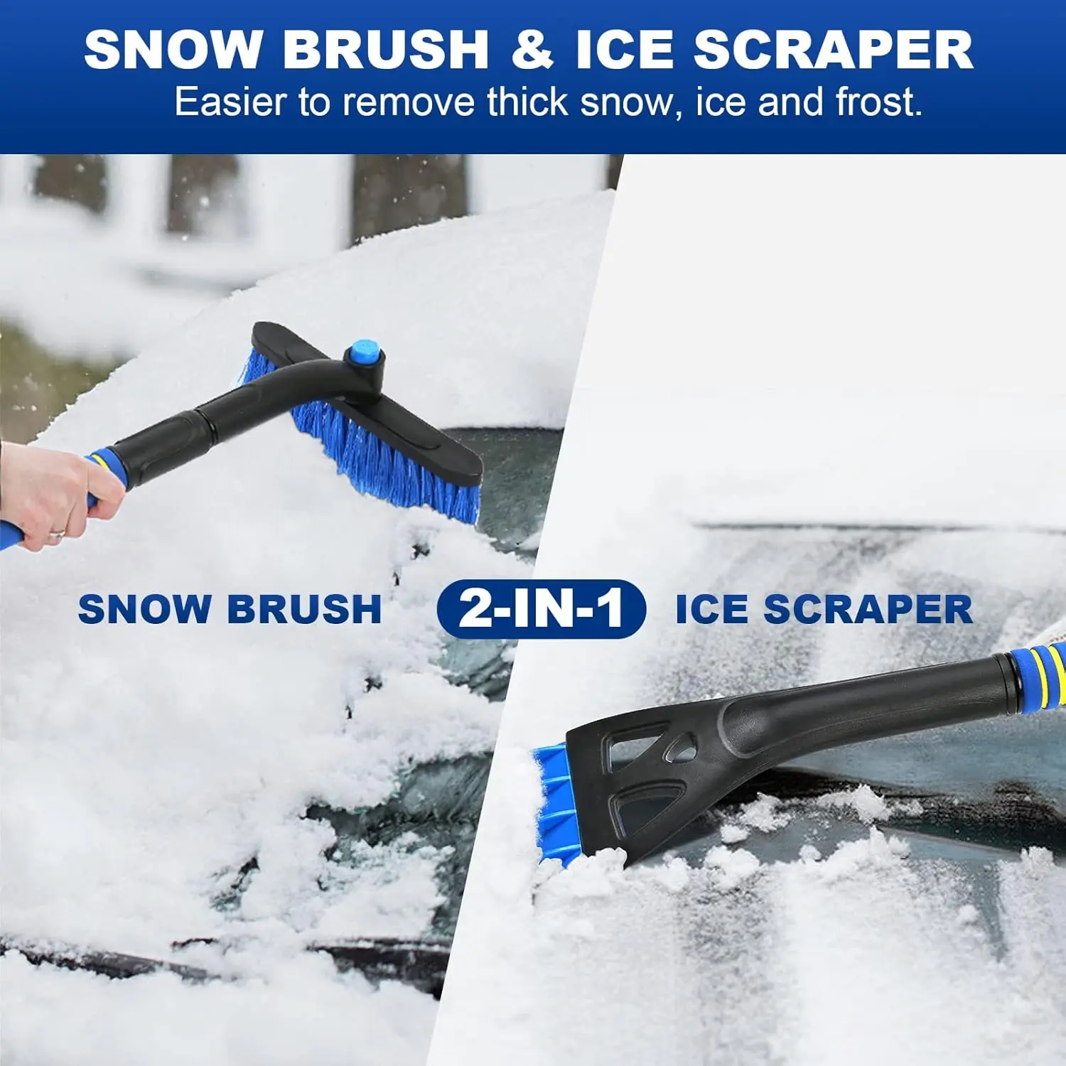 Car Snow Shovel with Ice Scraper, Winter Driving Essential, Ideal Car Owner Accessory, Efficient Snow Removal Tool - view 6