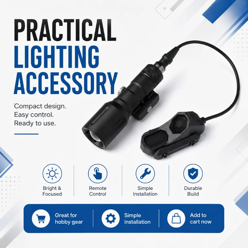 Alloy High Bright Flashlight AX Line Control Switch Hobby Model 20mm Rail Lighting Component