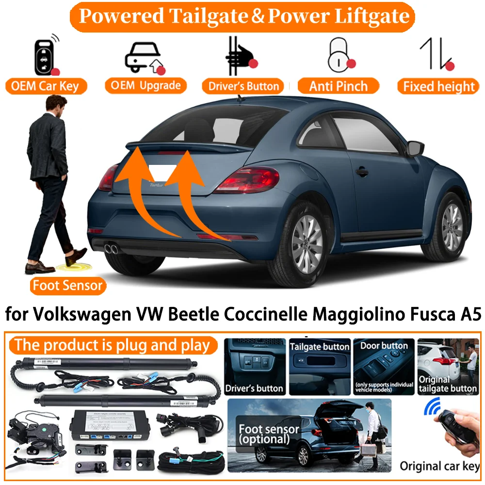 

Система автоматического электропривода багажника для Volkswagen VW Beetle Coccinelle Maggiolino Fusca A5, комплект для установки электропривода багажника.
