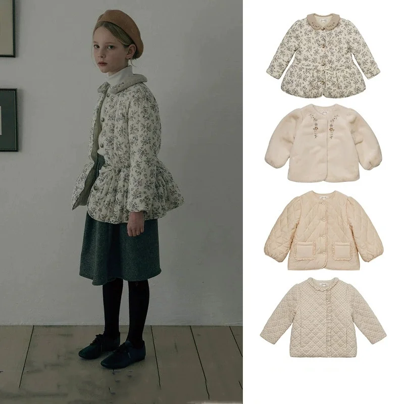 

Пальто для девочек, новинка 2023 года, зимняя флисовая теплая детская одежда, модные детские топы с рюшами, куртка-пуховик для мальчиков, детская милая верхняя одежда