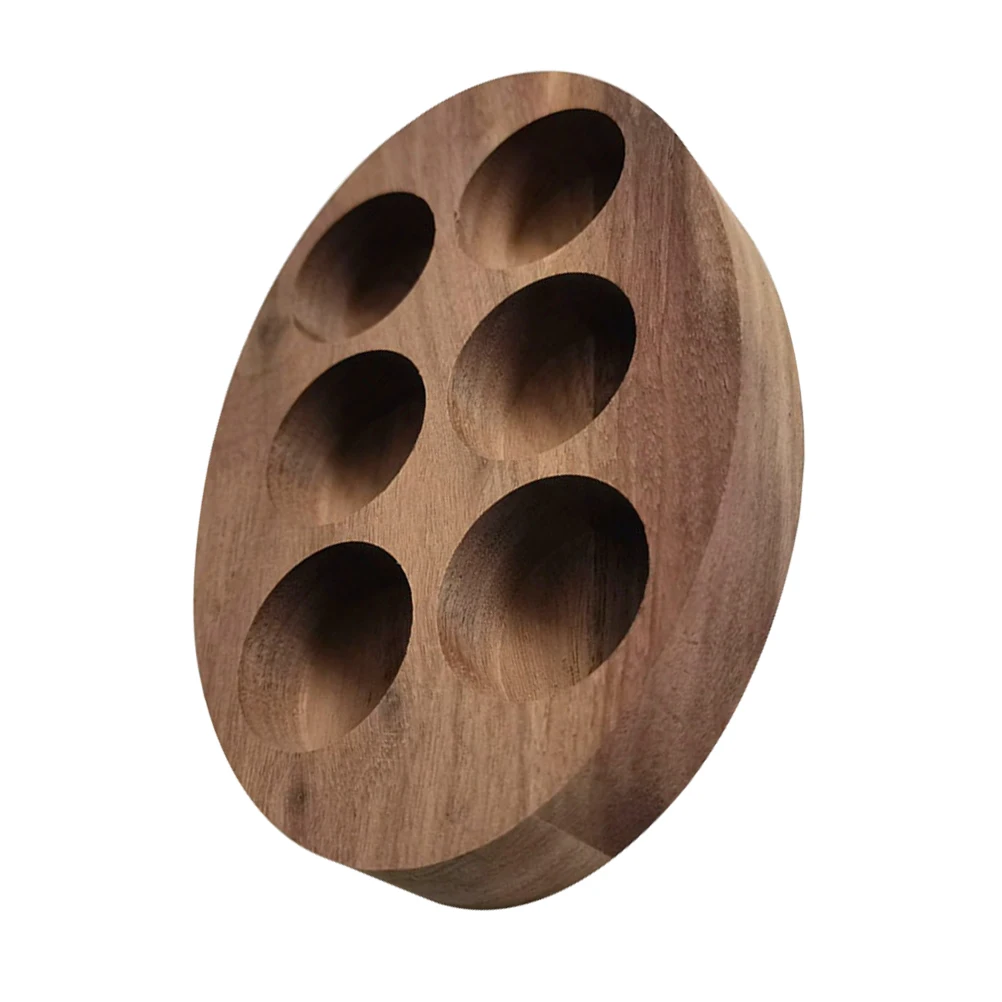 

Wooden Essential Oil Display Box 6 slot Walnut Container for 15ml Bottles Storage Desk ganizer Makeup Brush Holder