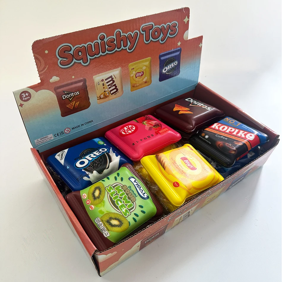 Cute Simulation Chocolate Stick Squishy Toy, Soft Squeeze Decompression Fidget Toy, Random Blind Box Novelty Toy,1-12PCS Optiona