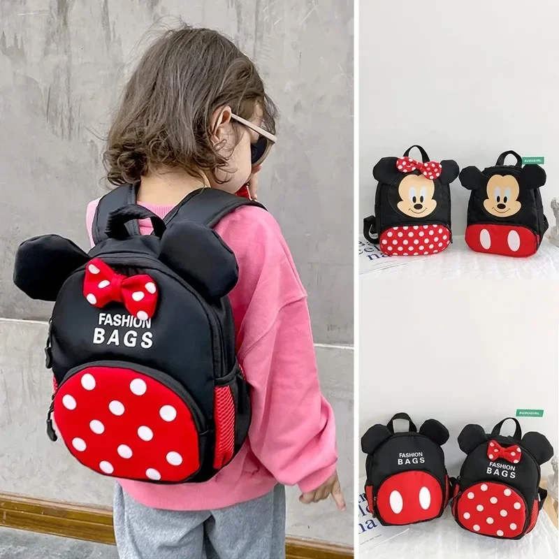 Mochilas escolares infantis do jardim de infância Mickey Mouse, bonito estilo ocidental, bolsas de ombro grandes, mochila pequena tendência, meninos e meninas