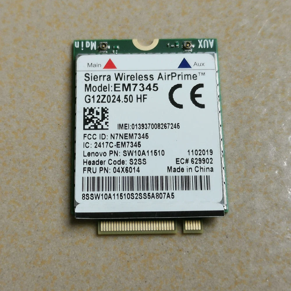 EM7345 FRU 04X6014 LTE Module 4G WWAN Card For X1 Carbon 2nd 3rd X240s X250 T440 T450 T431s T440p T440s T450s T540p T550  Laptop
