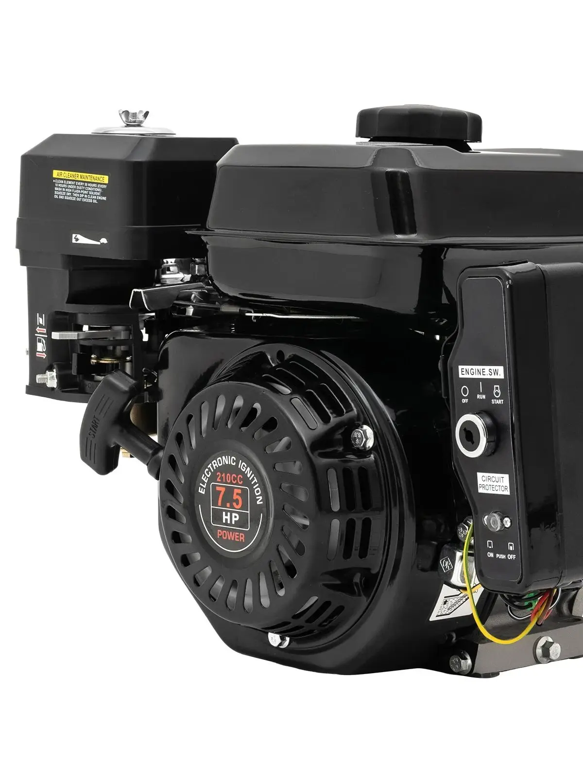 7.5HP 4-takt benzinemotor 3KW 210CC hand/elektrische start OHV luchtkoeling gasmotor motor voor skelters compressoren 3600 RPM - afbeelding 2