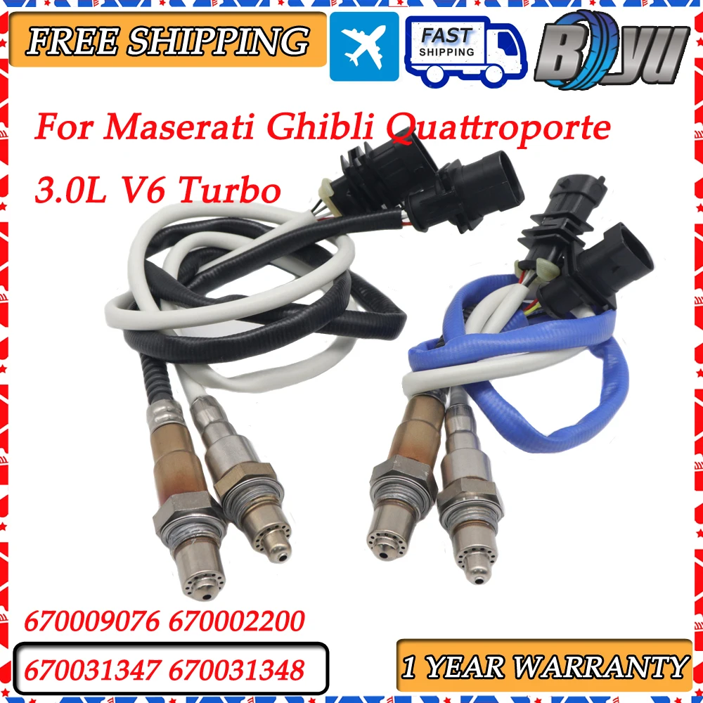 

4x For Maserati Ghibli Quattroporte 3.0L V6 Turbo Air Fuel Ratio Lambda O2 Oxygen Sensor 670009076 670002200 670031347 670031348