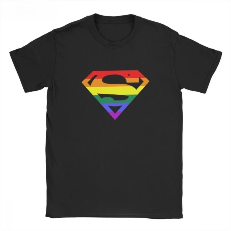 Super Queer T Shirts Men Rainbow Gay Lesbian Pride LGBTQ LGBT Plus Size Clothes Short Sleeve T-Shirt O Neck Cotton Tees Tops2024