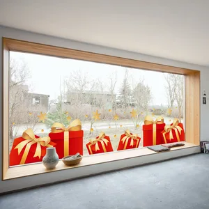 Stiker Jendela Dekorasi Natal Stiker Pohon Natal Santa Claus Dekorasi Natal Stiker Pintu Kaca Stiker Menempel Jendela 8 stiker pintu natal penjualan terbaik - №