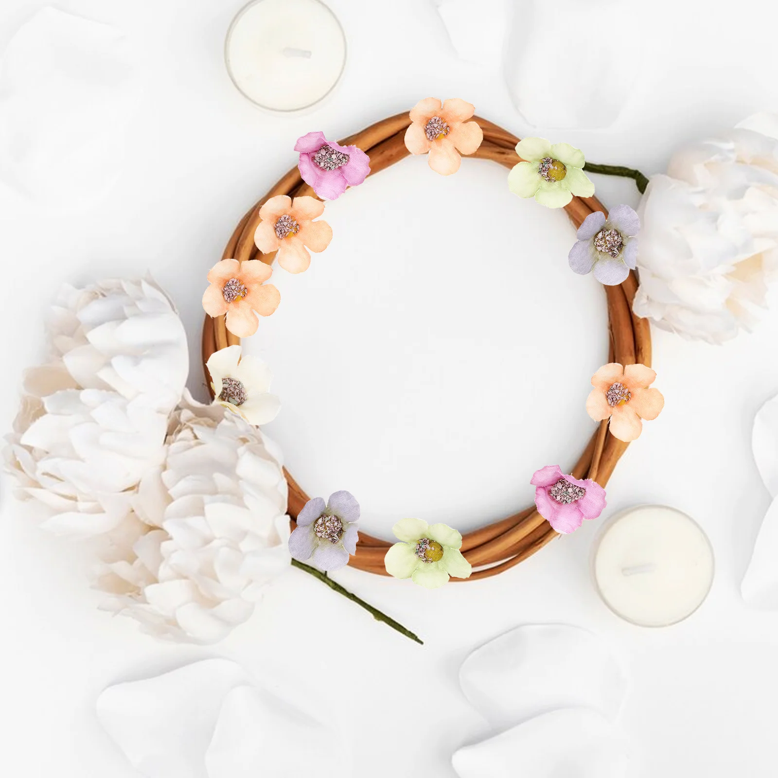 

200Pcs Mini Multicolor Daisy Flower Heads Artificial Flowers for Flower Wreaths DIY Crafts Wedding Decorations