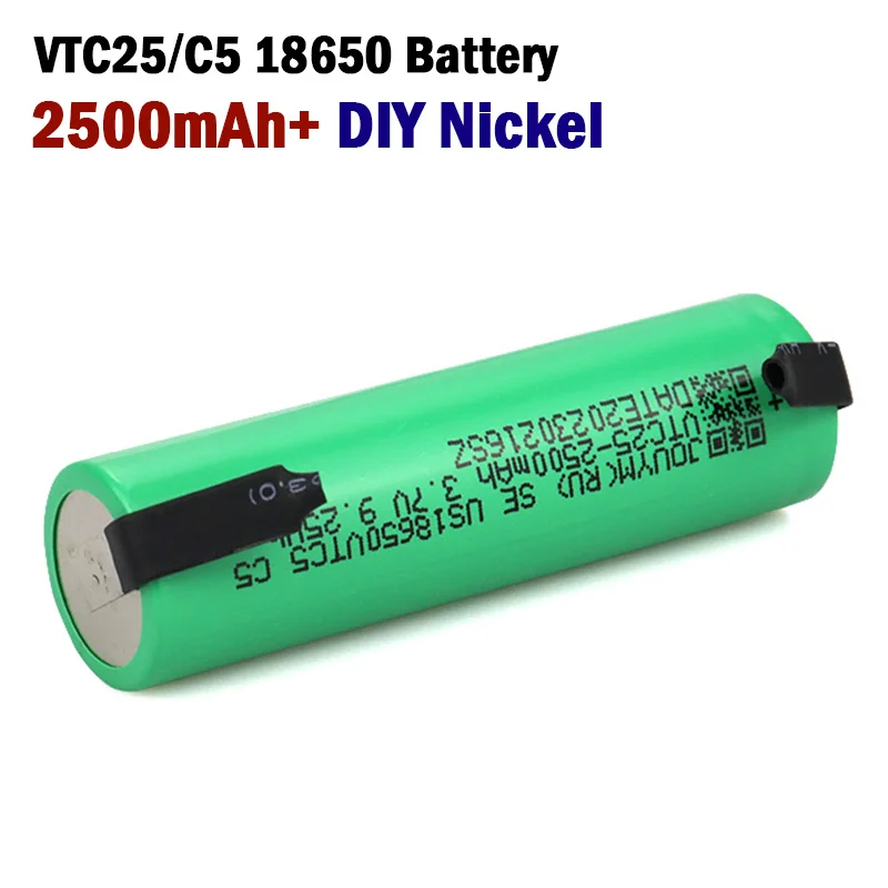 3.7V 2500mAh 18650 Rechargeable Lithium Battery High Discharge 30A Power Cell