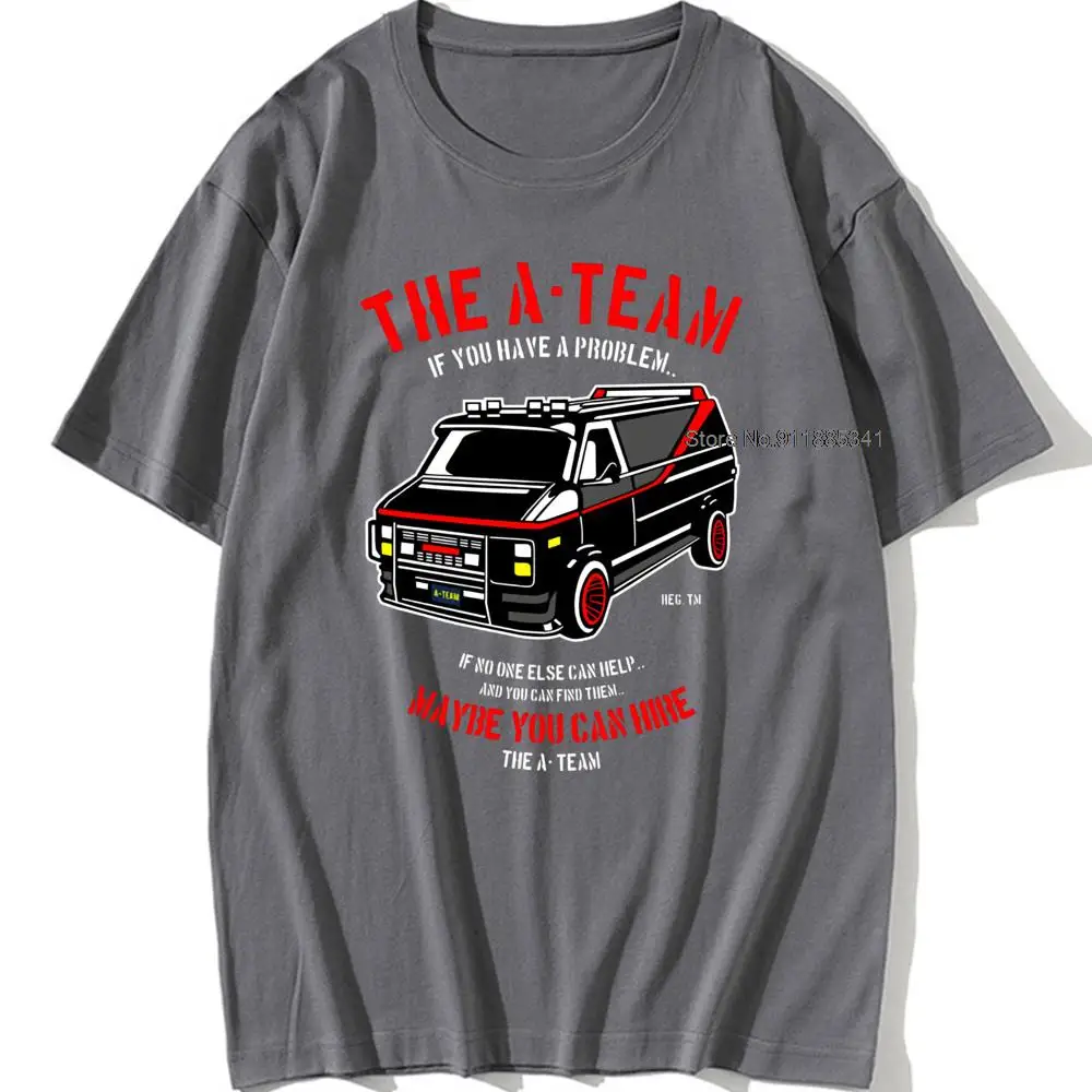 THE New A-TEAM T-SHIRT Mens Van Funny 80\'s TV Program Show Cotton Mr-T Unisex Oversized 100% Cotton Top