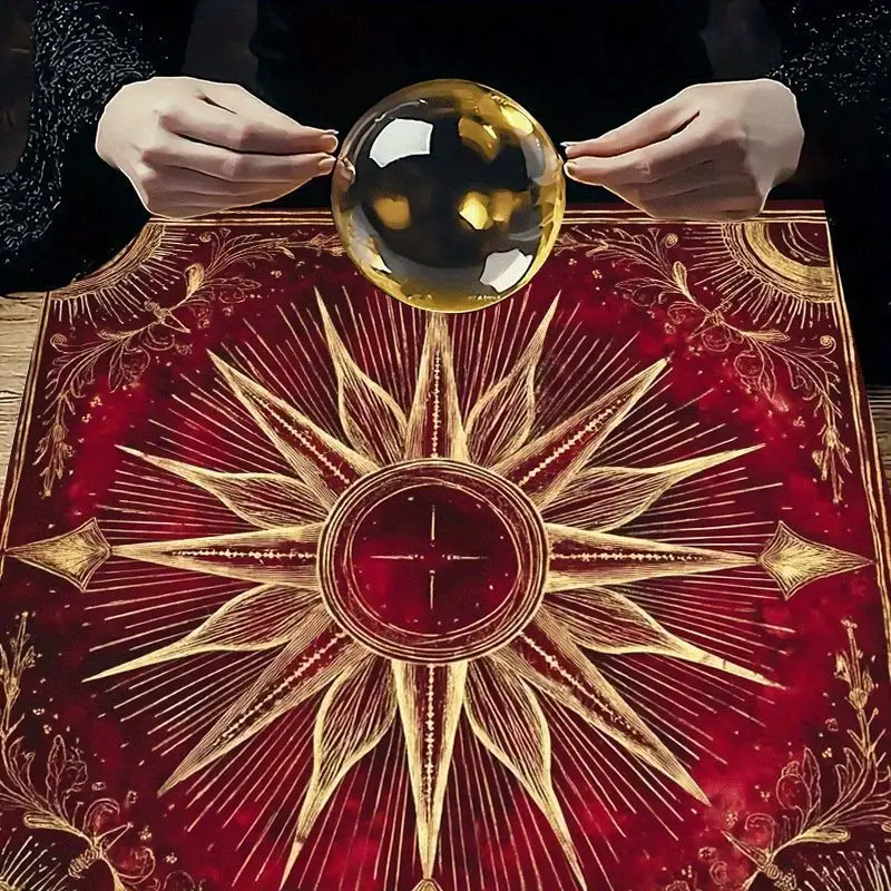 VIKAMA Tarot Tablecloth Full Sight Eye Sun Black Cat Constellation Altar Cloth Witch Divination Spiritual Home Decoration