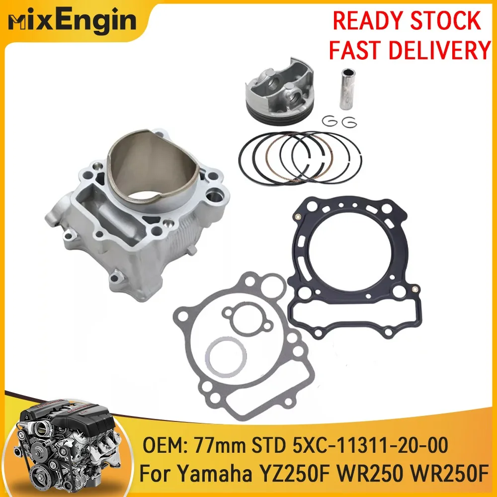 

Motorcycle Cylinder Piston & Ring Gasket Rebuild Overhaul Kit 77mm For Yamaha YZ250F WR250 WR250F YZ 250CC 01-13 5XC-11311-20-00
