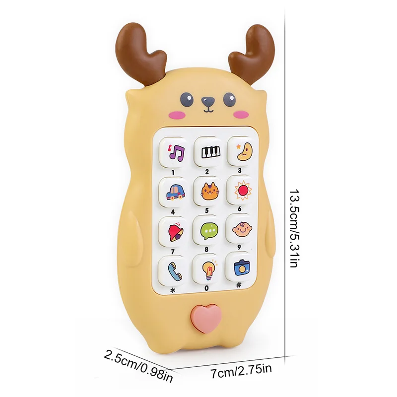 Baby Mobile Phone Toy Simulation Music Sound Telephone Toddler Puzzle Early Education Sleeping Toy Gift with Teether 0 12 Months