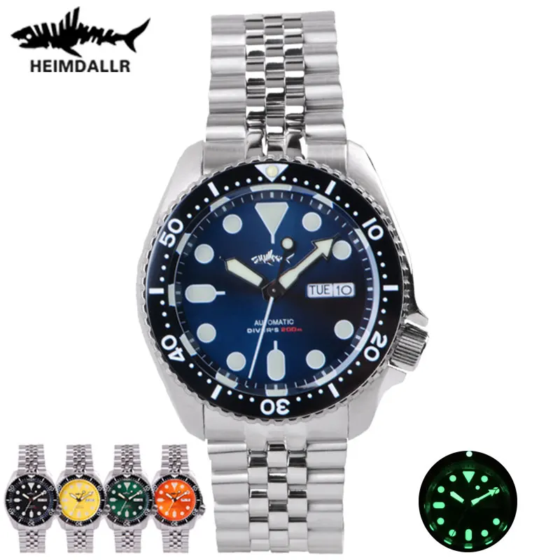 HEIMDALLR Sharkey Skx 007 Watch Men Sapphire Ceramic Bezel 200M Water Resistance NH36 Automatic Movement Mechanical Watches Dive