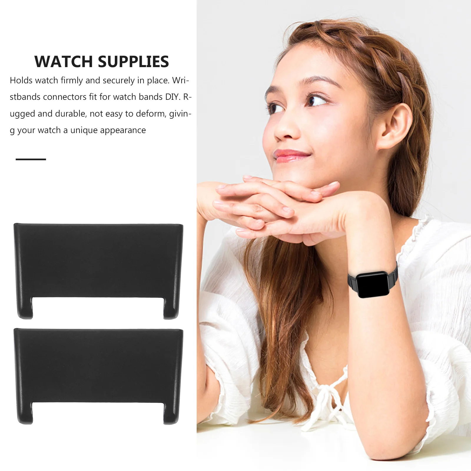 Conector de correa de reloj de Metal, duradero, práctico, fácil de instalar, accesorios de conexión, conector de correa de reloj, 2 uds.