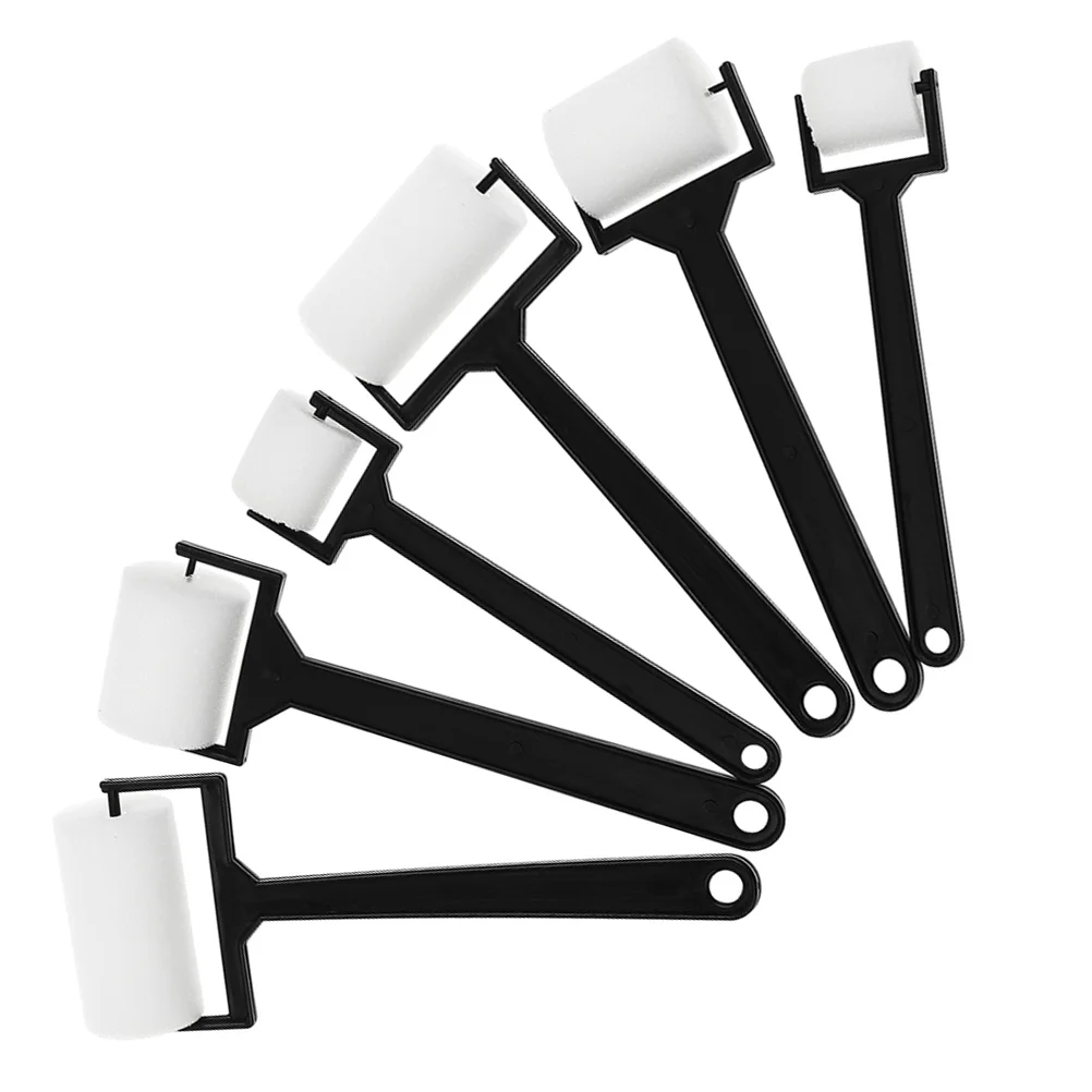 6 Pcs Scroll Wheel Children's Drawing Tools Toddler Kids Sponge Foam Paint Brush