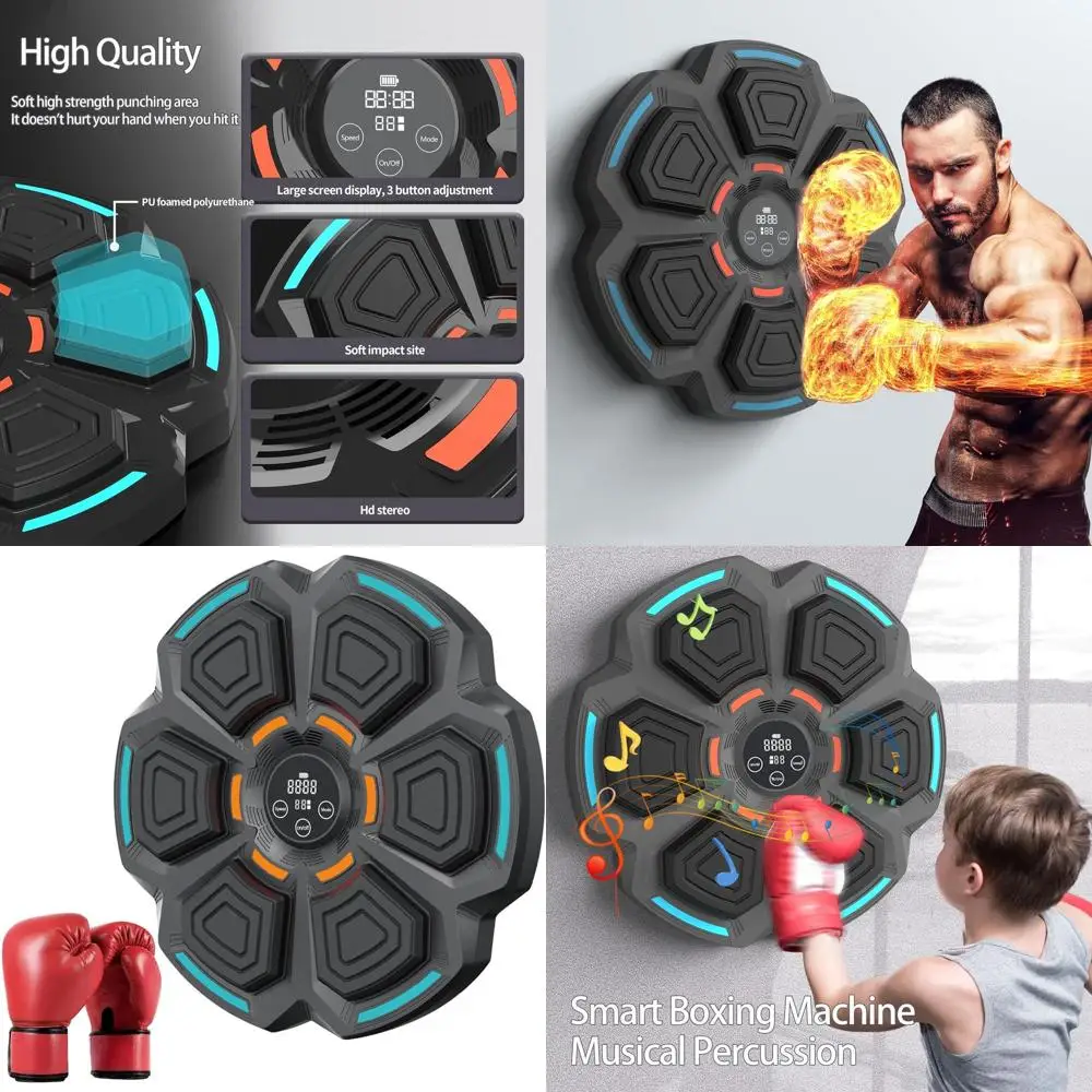 

OurStarry Smart Music Boxing Machine for Adults and Kids, Training Machine with LED Electronic Wall Mounted, Home Indoor Workout
