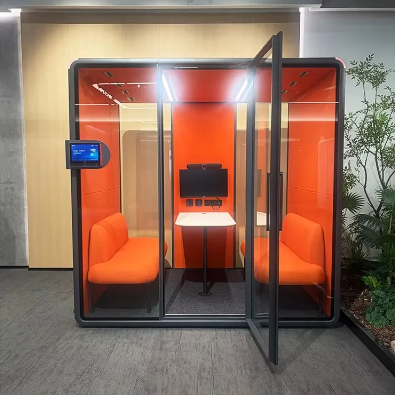 Factory Custom Multiple People Acoustic Pod Open Office Noise Reduction Co-working Business Meeting Soundproof Booth
