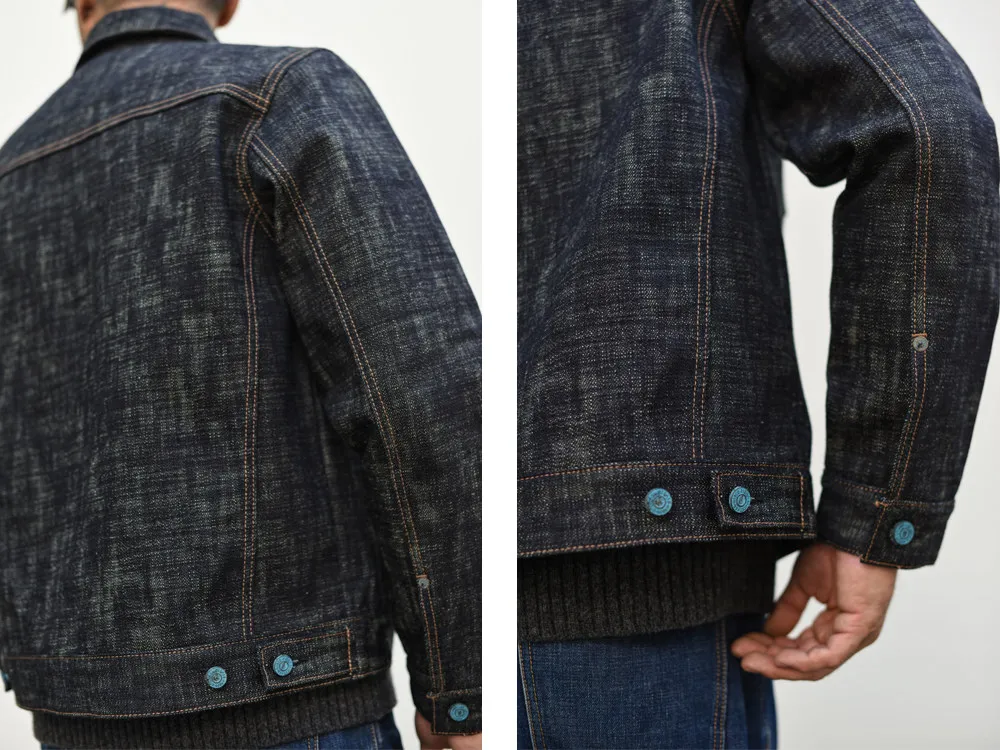 Sauce Zhan Men's Denim Jacket 20oz Heavyweight Selvedge Denim Slub Yarn Double-Dyed Year of The Snake Edition Loose Fit