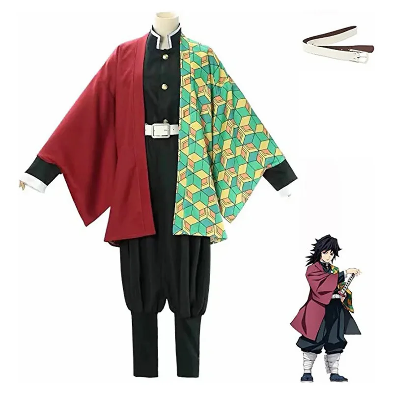 Anime Deman Cosplay Slayer Large Size Costume Tanjiro Cloak Shinobu Cos Nezuko Zenitsu Giyuu Japanese Kimono For Men Women