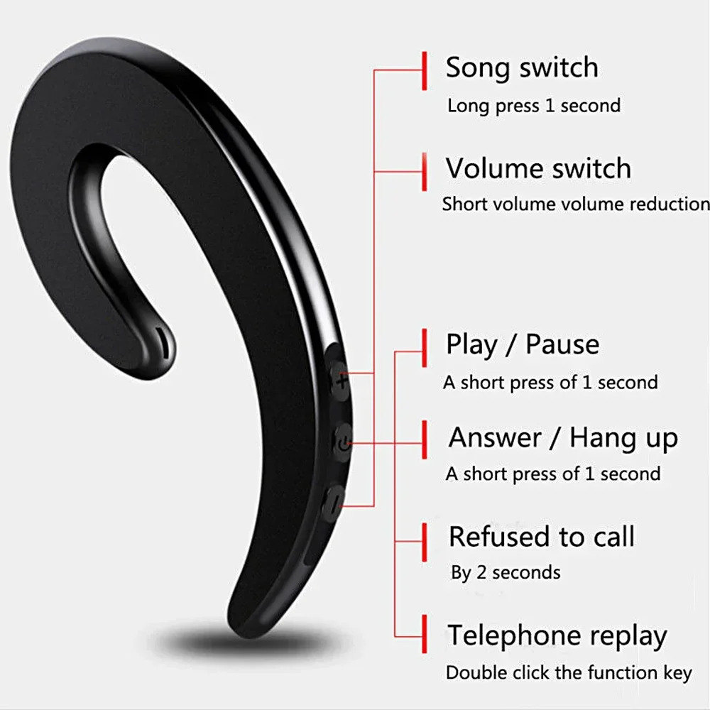 Universal Bone Conduction Earphone Wireless Bluetooth 4.2 Sports Stereo Headset For Laptop Tablet For Xiaomi For Iphone 7 8 X