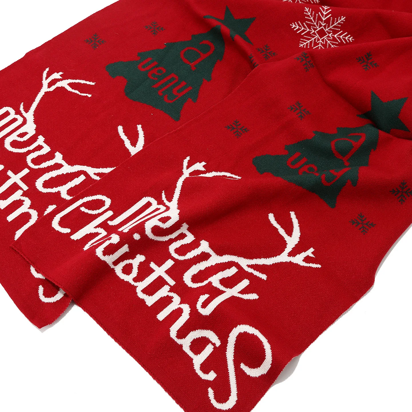 Conjunto de accesorios navideños, guantes de bufanda con gorro de asta de reno de punto, para adultos y niños, con orejeras, patrón de reno