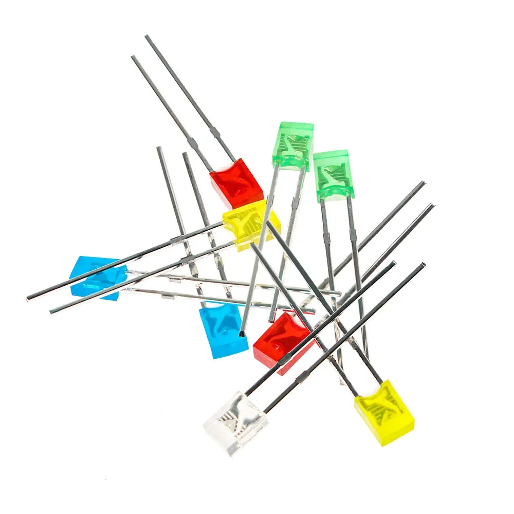 100 Stuks Leds Kit 2*3*4Mm Vierkante Led Diode Combinatie Pakket Wit Groen Rood Blauw Geel 5 Kleuren Led-Verlichting Diodes Kit