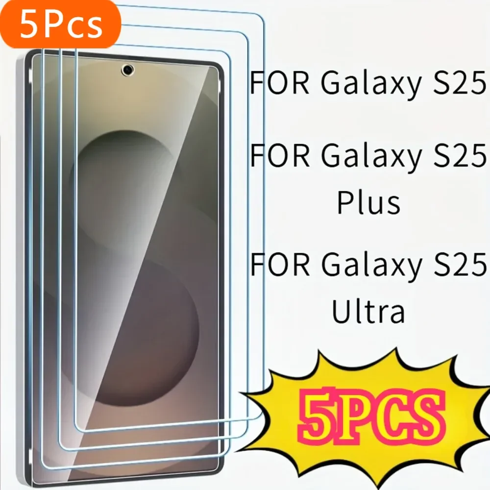 5 قطعة الزجاج المقسى لسامسونج غالاكسي S25/S25 زائد/S25 الترا S24FE حامي الشاشة S20 زائد S21FE S22 S23 زائد S8 S9 S10 فيلم
