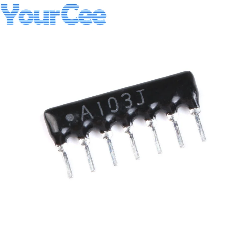 20 Chiếc Nhúng Điện Trở Mạng 1/8W 5% 7 Chân A07-103JP 10K A07-472JP 4K7 A07-102JP 1K ohm