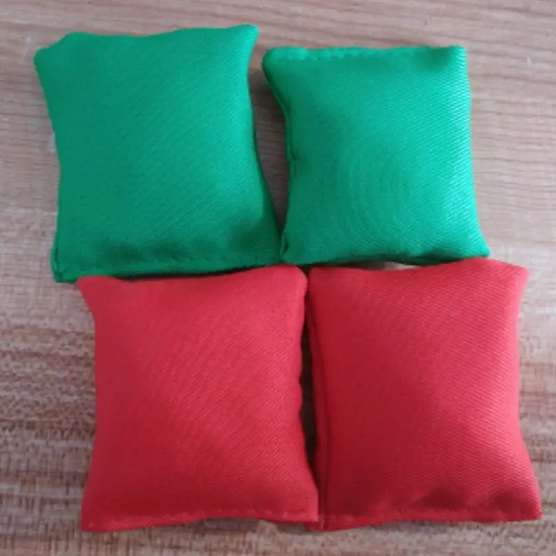 Sacos de areia para esportes e atividades ao ar livre, brinquedo para crianças, conjunto de 8 peças, vermelho e verde