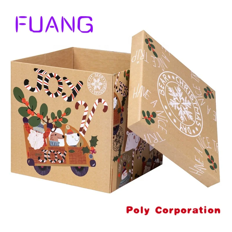 Custom  custom Kraft luxury Rigid cardboard chinese new year paper merry christmas gift box packaging withpacking box for small 