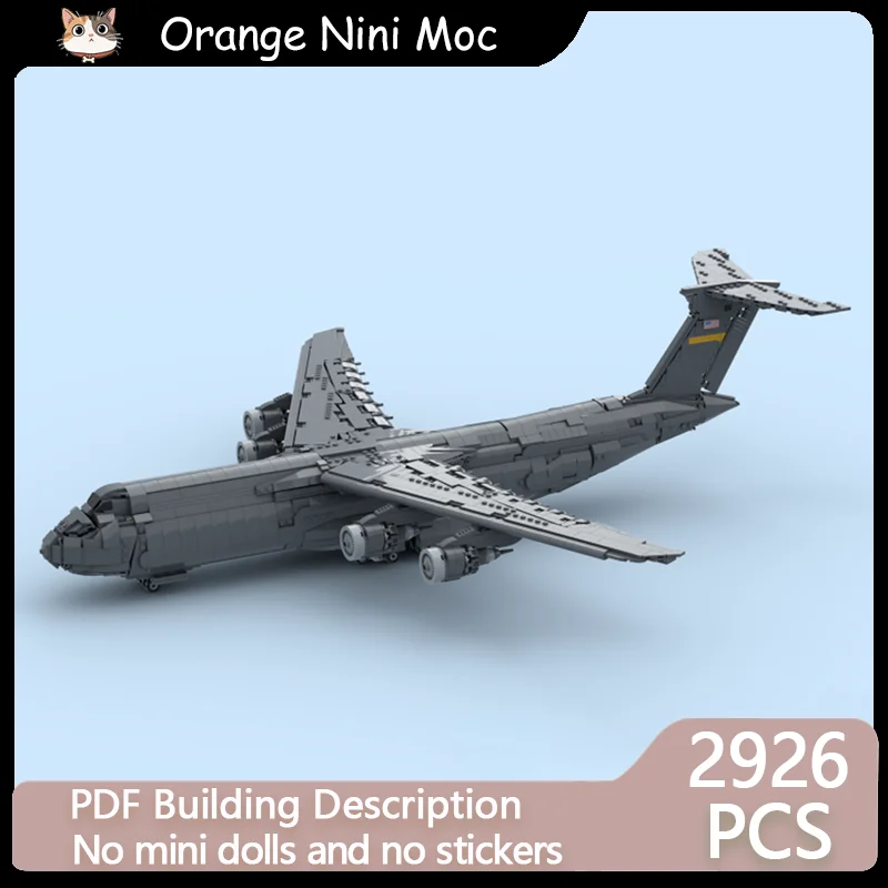 

Military Aircraft Model MOC Building Bricks C5 Galaxy Cargo Airlines Modular Technology Gift Holiday Assemble Children Toys Suit