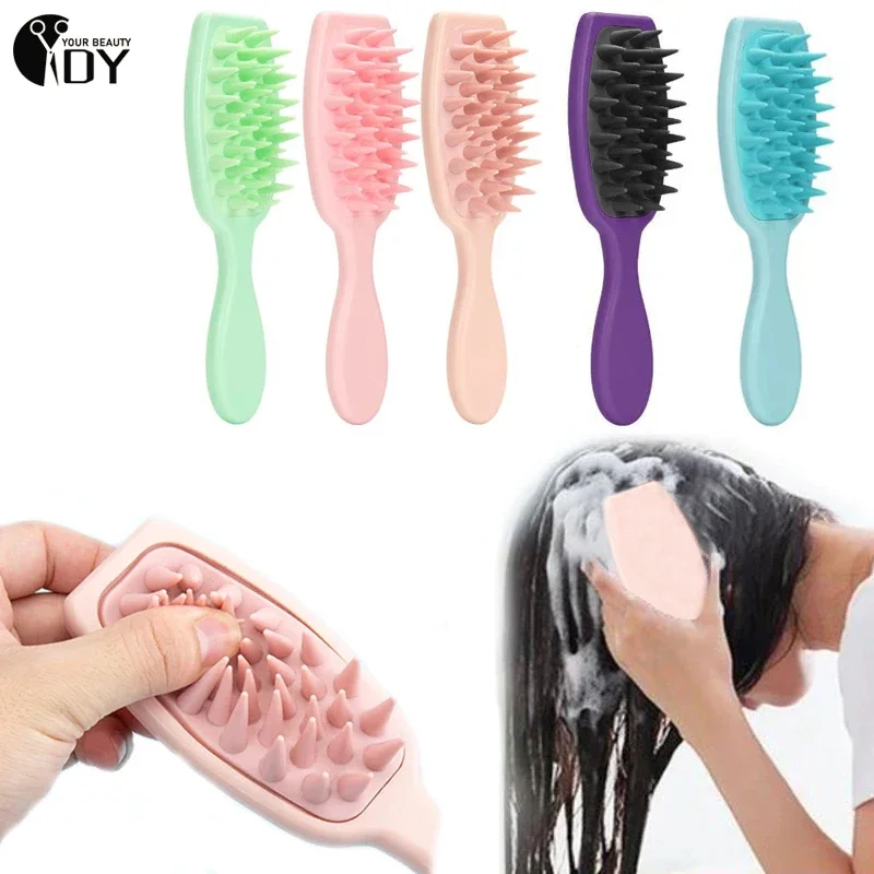 

Silicone Shampoo Brush Scalp Massage Brush Washing Comb Long Handle Clean The Comb Shampoo Brush Massage Brush For Head Washing