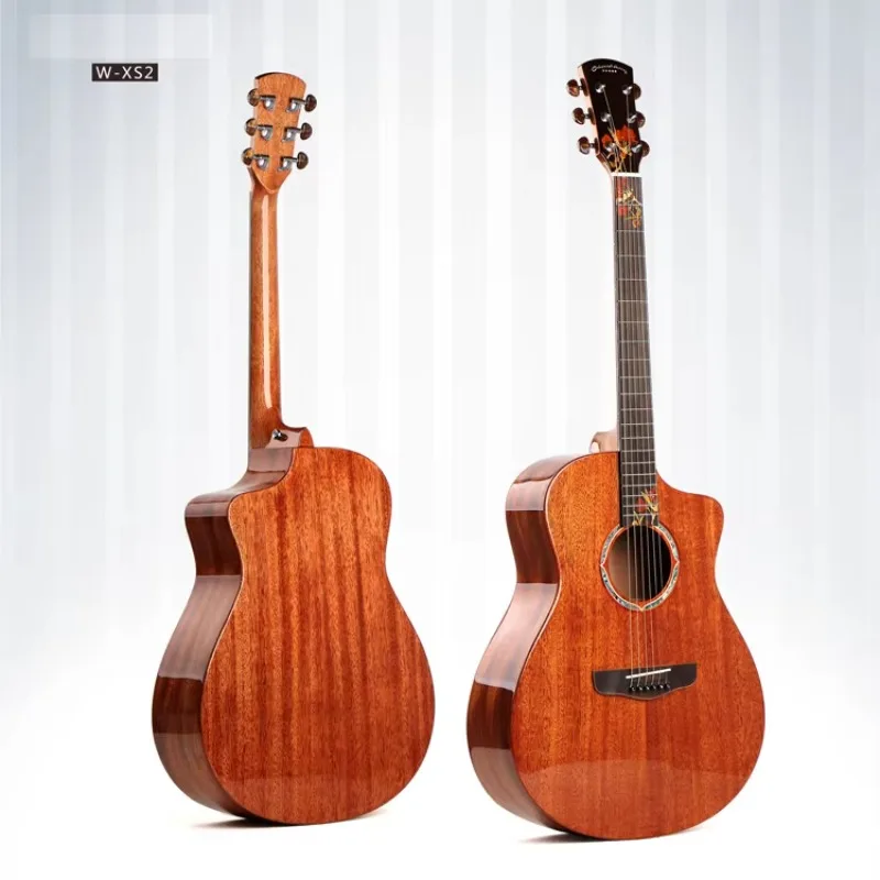 China Manufacturer Custom Brand High End Artwork All Solid Wooden Acoustic Guitar