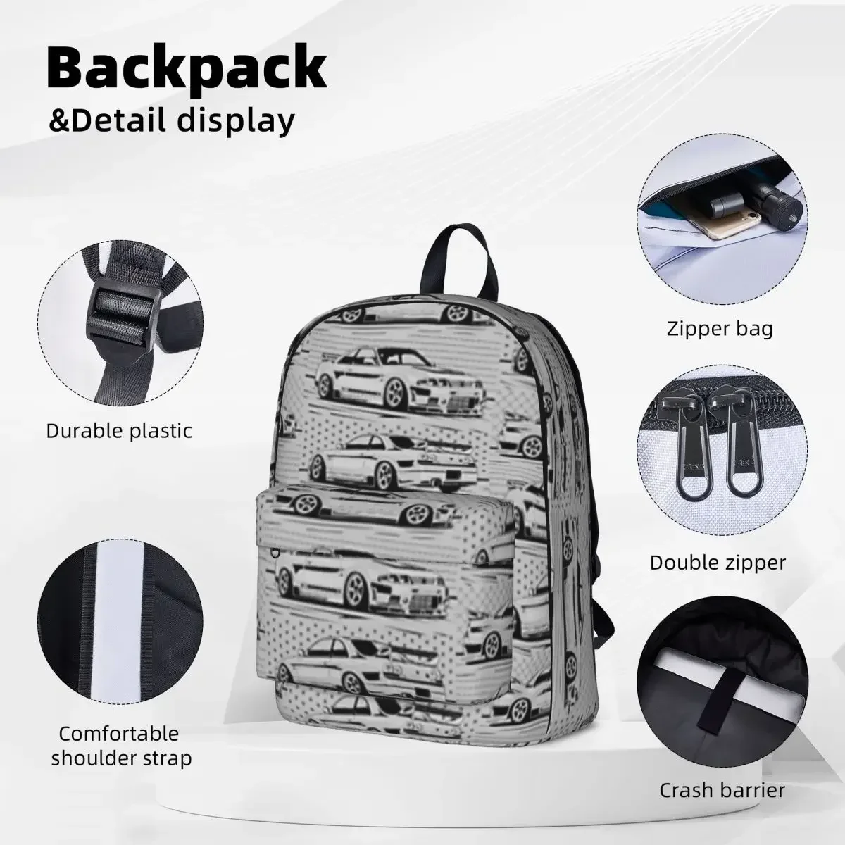 Skyline R33 Backpacks Boy Girl Bookbag Students School Bags Cartoon Kids Rucksack Laptop Rucksack Shoulder Bag Large Capacity