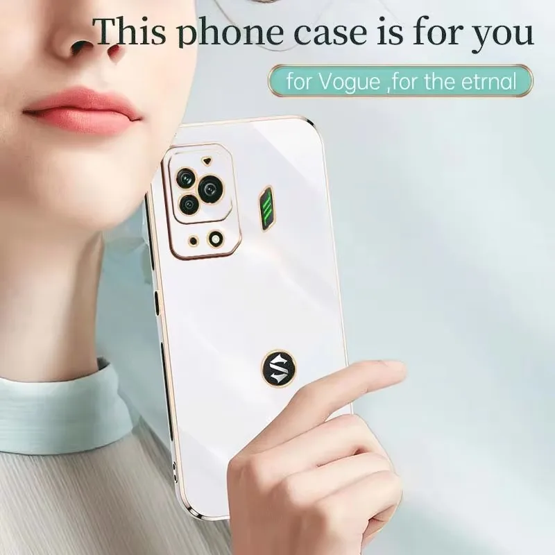 Funda de teléfono con revestimiento cuadrado de lujo para Xiaomi Black Shark 4 4S Pro 5, protección de cámara, cubierta suave de TPU para Xiaomi Black Shark 5 Pro